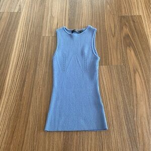 Haze Blue Ribbed Tank Top